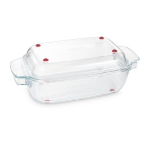 Grandchef Tave pjekje qelqi me kapak 34x19 cm